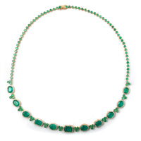 27.83 Ct Natural Emerald 14K Gold Necklace