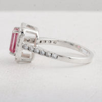 3.59 Ct Octagon Pink Topaz 925 Sterling Silver Ring
