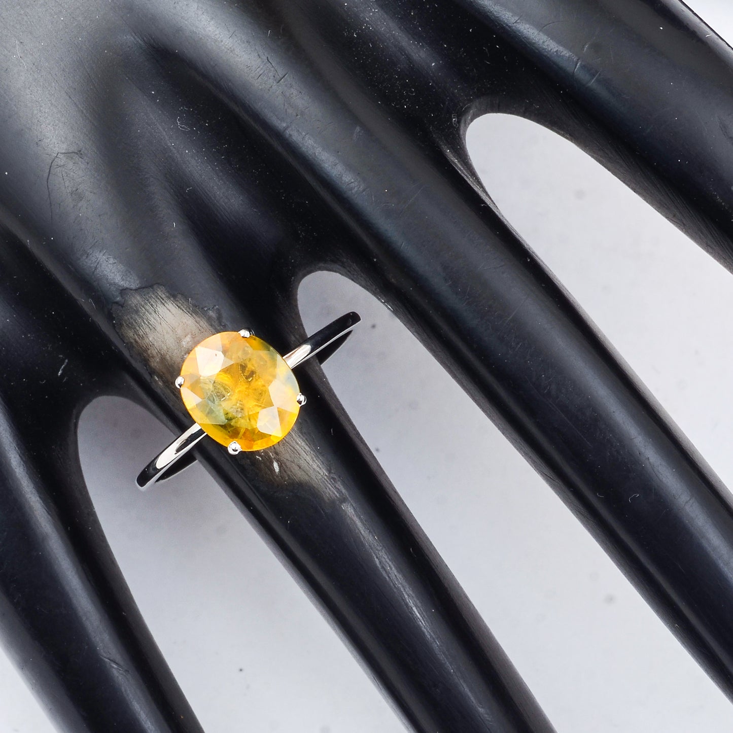 1.95 Ct Oval Mixed Cut Natural Yellow Sapphire 950 Platinum Ring