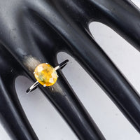 1.95 Ct Oval Mixed Cut Natural Yellow Sapphire 950 Platinum Ring