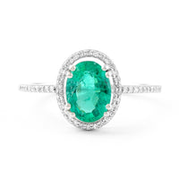 1.64 Ct Oval Mixed Cut Natural Emerald 950 Platinum Ring