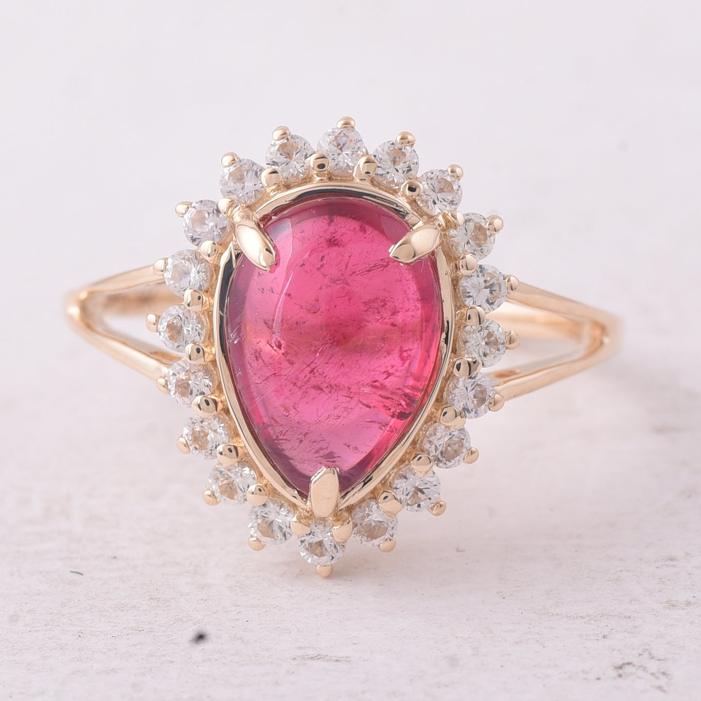 3.52 Ct Pear Tourmaline 9K Gold Ring