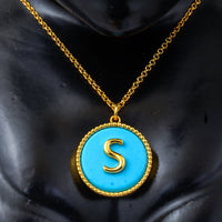 11.79 Ct Round Turquoise 925 Sterling Silver Pendant