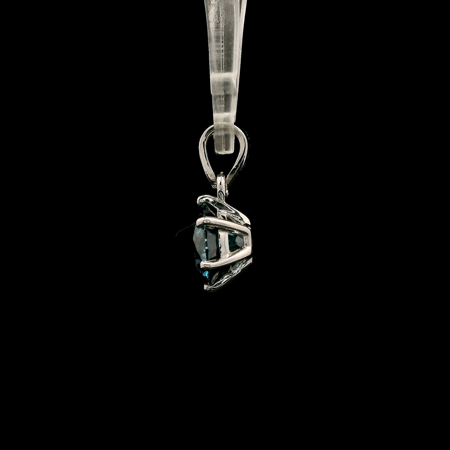 1.53 Carats Blue Lab Grown Diamond 14K Gold Pendant