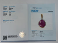 2.80 Ct Oval Natural Ruby 14K Gold Pendant
