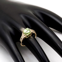 2.41 Ct Octagon Natural Eridot 14K Gold Ring