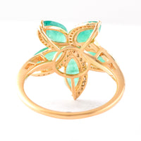 2.50 Ct Marquise Mixed Cut Natural Emerald 14K Gold Ring