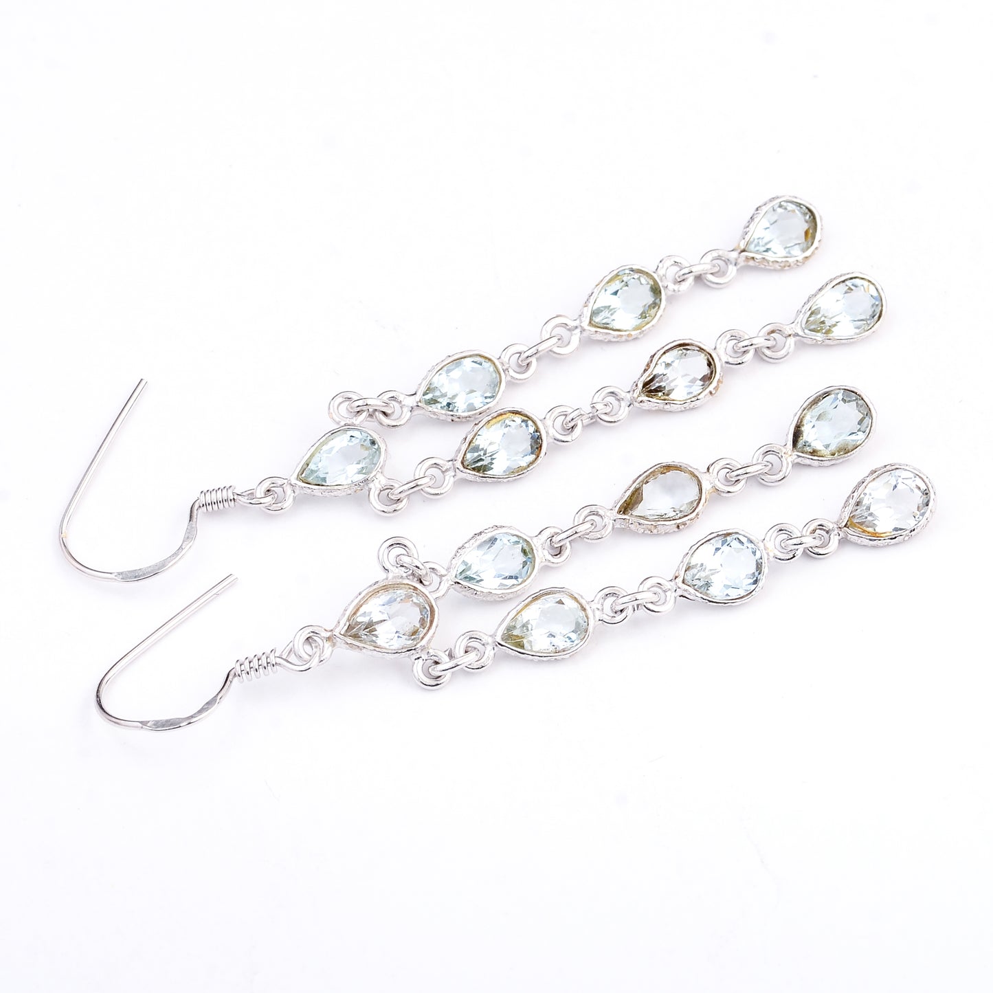 9.45 Ct Blue Topaz 925 Sterling Silver Earrings