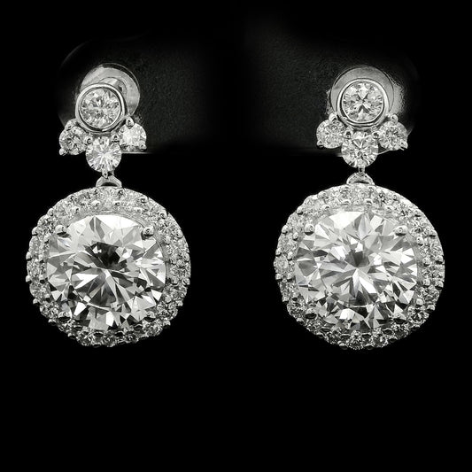 4.53 Carats Lab Grown Diamond 14K Gold Earrings