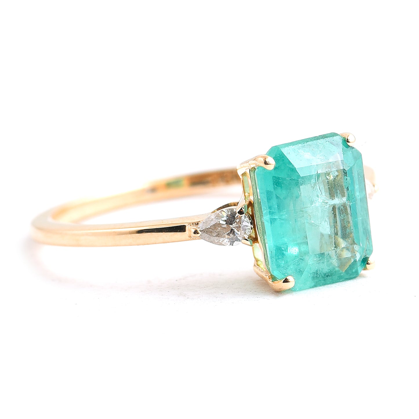 1.65 Ct Octagon Step Cut Natural Emerald 14K Gold Ring