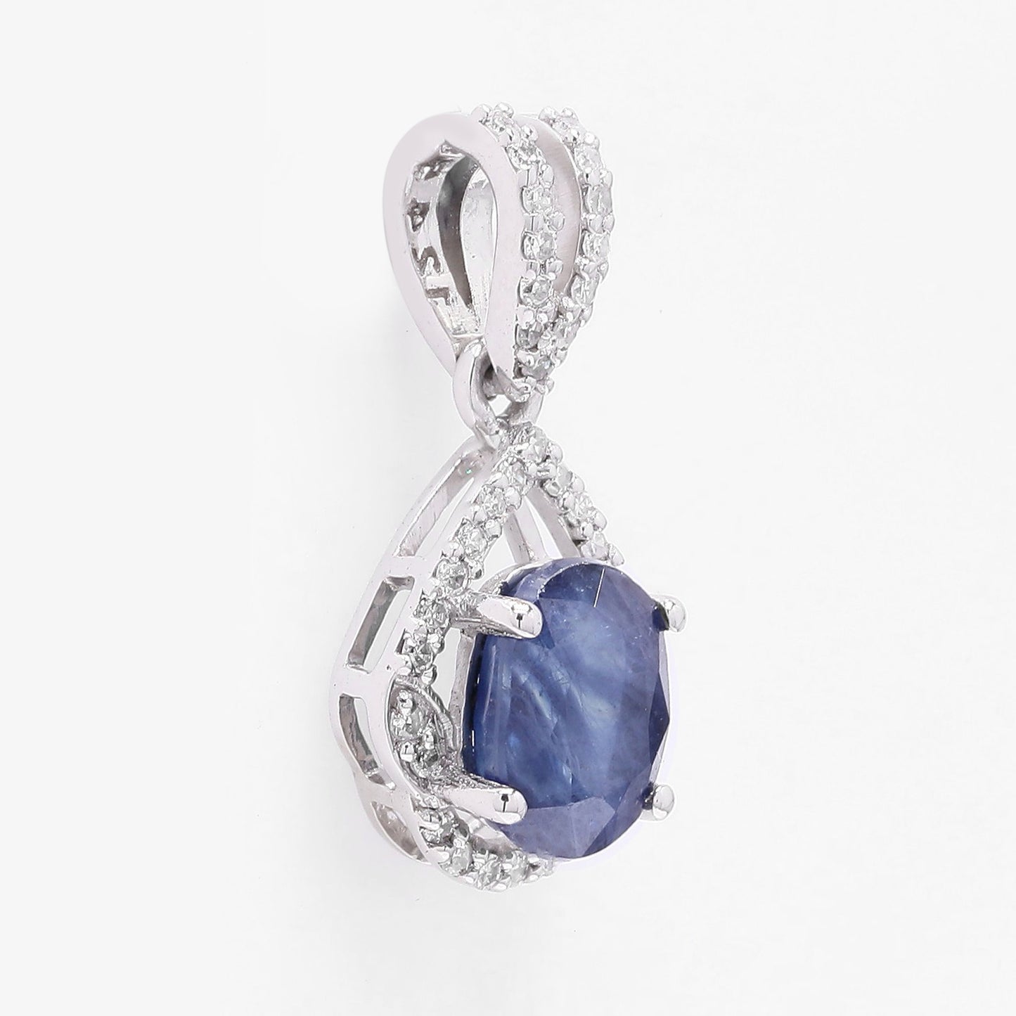 1.51 Ct Oval Mixed Cut Natural Sapphire 950 Platinum Pendant