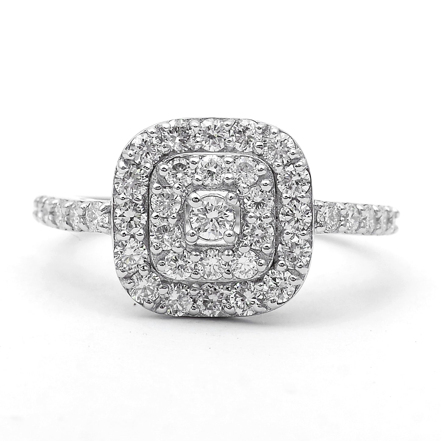 1.04 Ct Round Lab Grown Diamond 925 Sterling Silver Ring