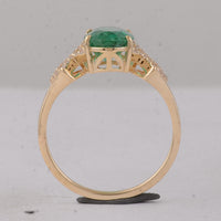 1.87 Ct Oval Emerald 9K Gold Ring
