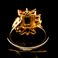 2.76 Ct Octagon Multi Sapphire 14K Gold Ring