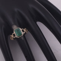 1.73 Ct Octagon Step Cut Natural Emerald 14K Gold Ring