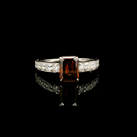 2.13 Carats Red Lab Grown Diamond 14K Gold Ring