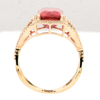 4.02 Ct Emerald Cut Natural Tourmaline 14K Gold Ring