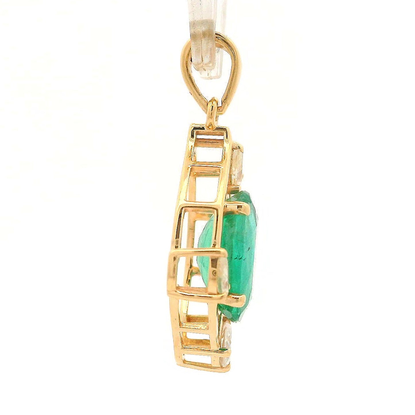 1.71 Ct Oval Emerald 14K Gold Pendant
