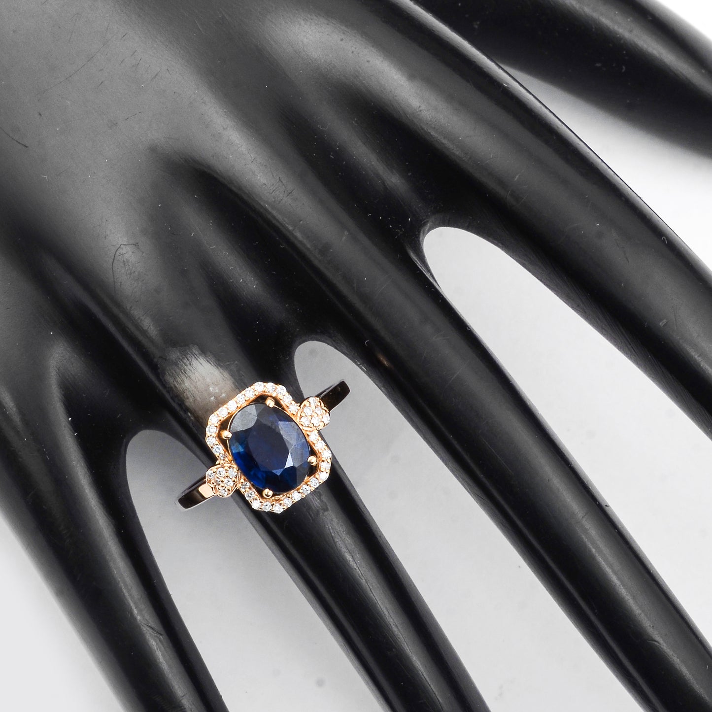 1.92 Ct Oval Mixed Cut Natural Sapphire 14K Gold Ring