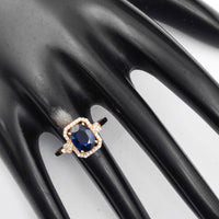 1.92 Ct Oval Mixed Cut Natural Sapphire 14K Gold Ring