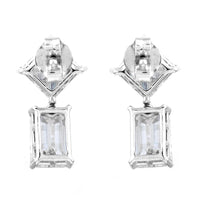 4.04 Ct Square, Octagon Lab Grown Diamond 14K Gold Earrings