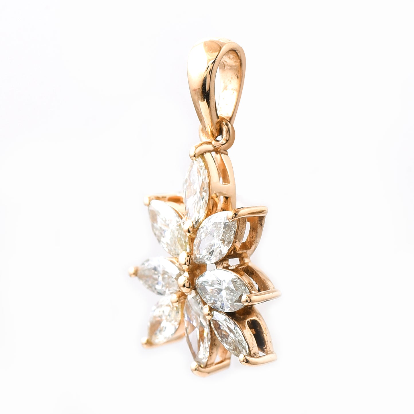 0.55 Ct Marquise Diamond 14K Gold Pendant