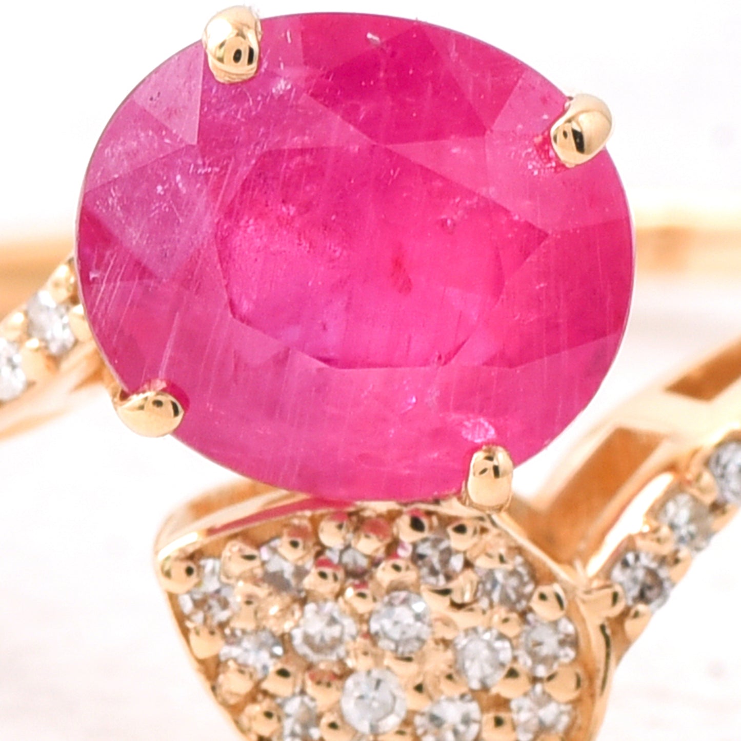 2.00 Ct Oval Mixed Cut Natural Ruby 14K Gold Ring