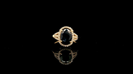 2.31 Ct Oval Natural Sapphire 14K Gold Ring