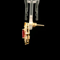 3.12 Ct Octagon Tourmaline 14K Gold Earrings