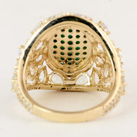 9.24 Ct Oval Natural Beryl Emerald 14K Gold Ring