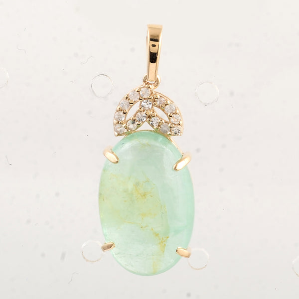 7.52 Ct Oval Emerald 14K Gold Pendant