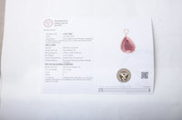 11.39 Ct Pear Mixed Cut Natural Corundum Ruby 14K Gold Pendant