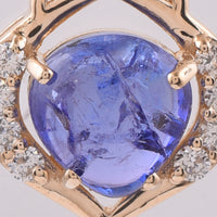 2.53 Ct Fancy Cabochon Cut Natural Tanzanite 14K Gold Pendant