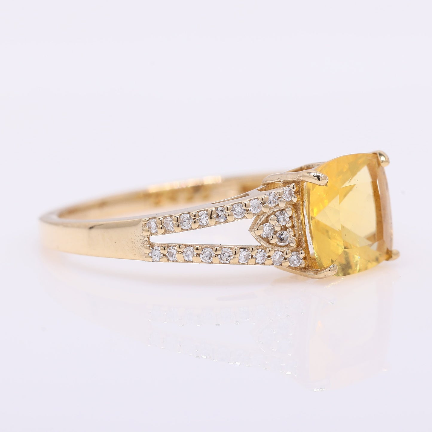 1.05 Ct Cushion Mixed Cut Natural Fire Opal 14K Gold Ring