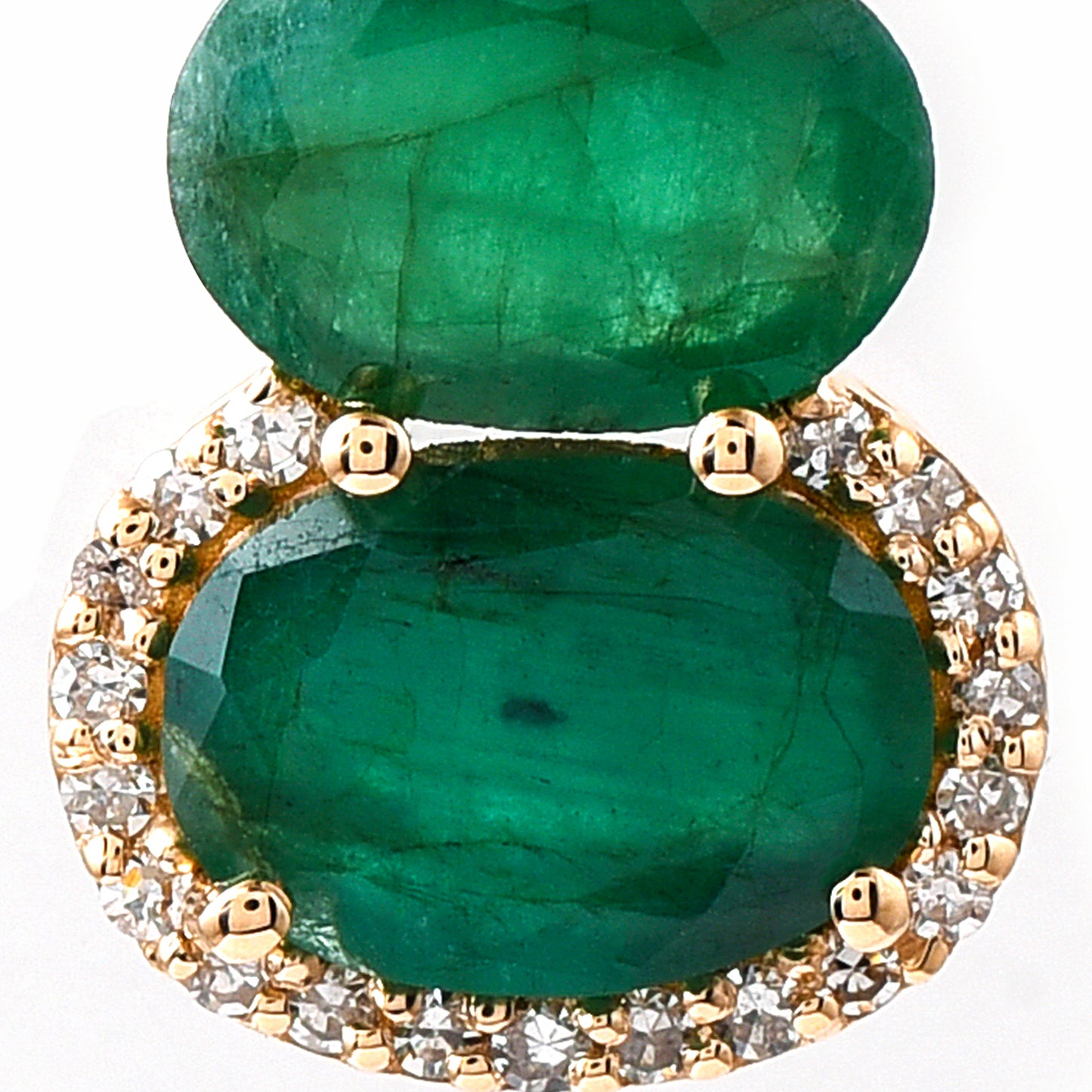 1.32 Ct Oval Mixed Cut Natural Emerald 14K Gold Pendant