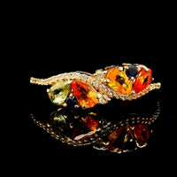 1.19 Ct Pear Multi Sapphire 14K Gold Ring