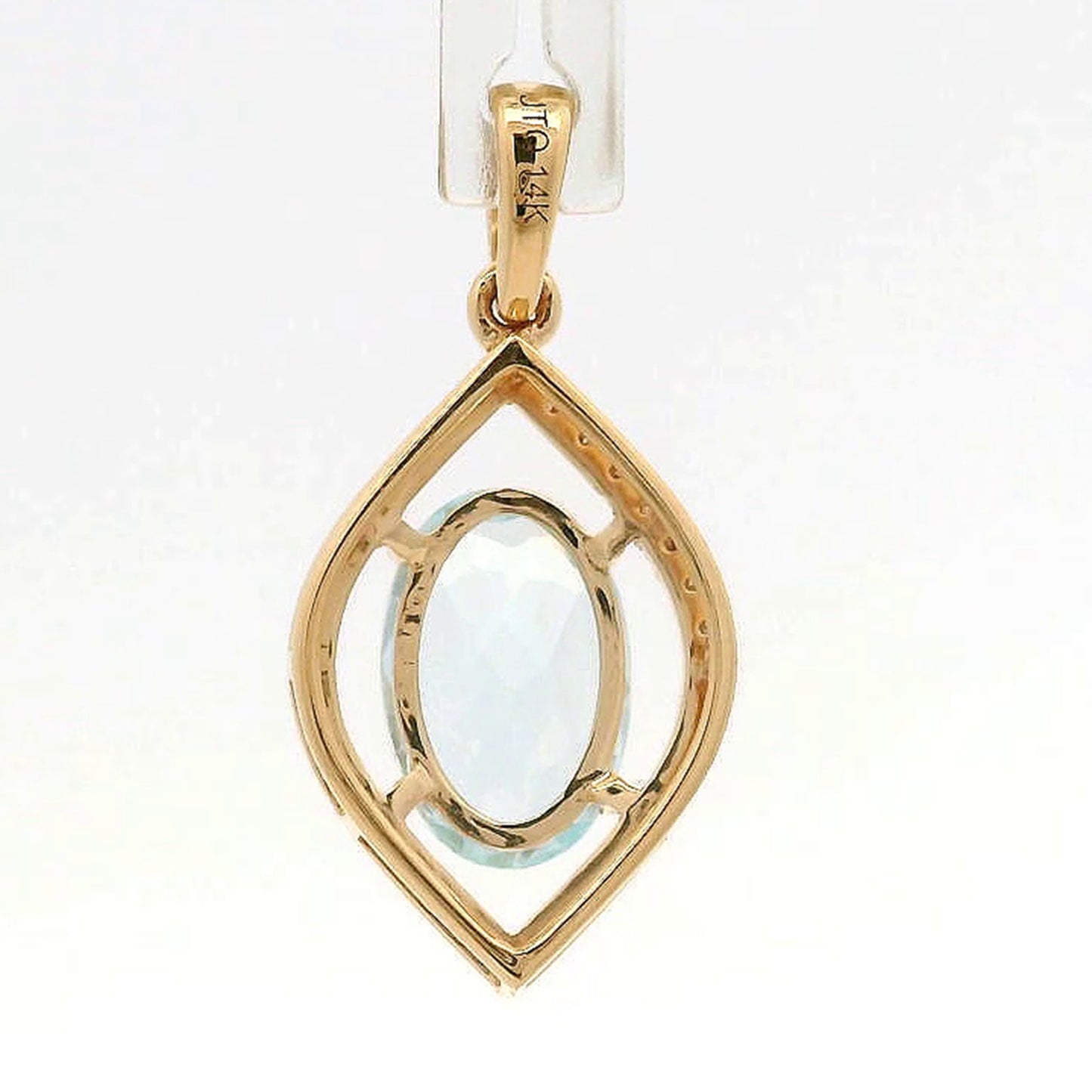 1.15 Ct Oval Aquamarine 14K Gold Pendant