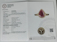 2.17 Ct Pear Mixed Cut Natural Corundum Ruby 14K Gold Ring