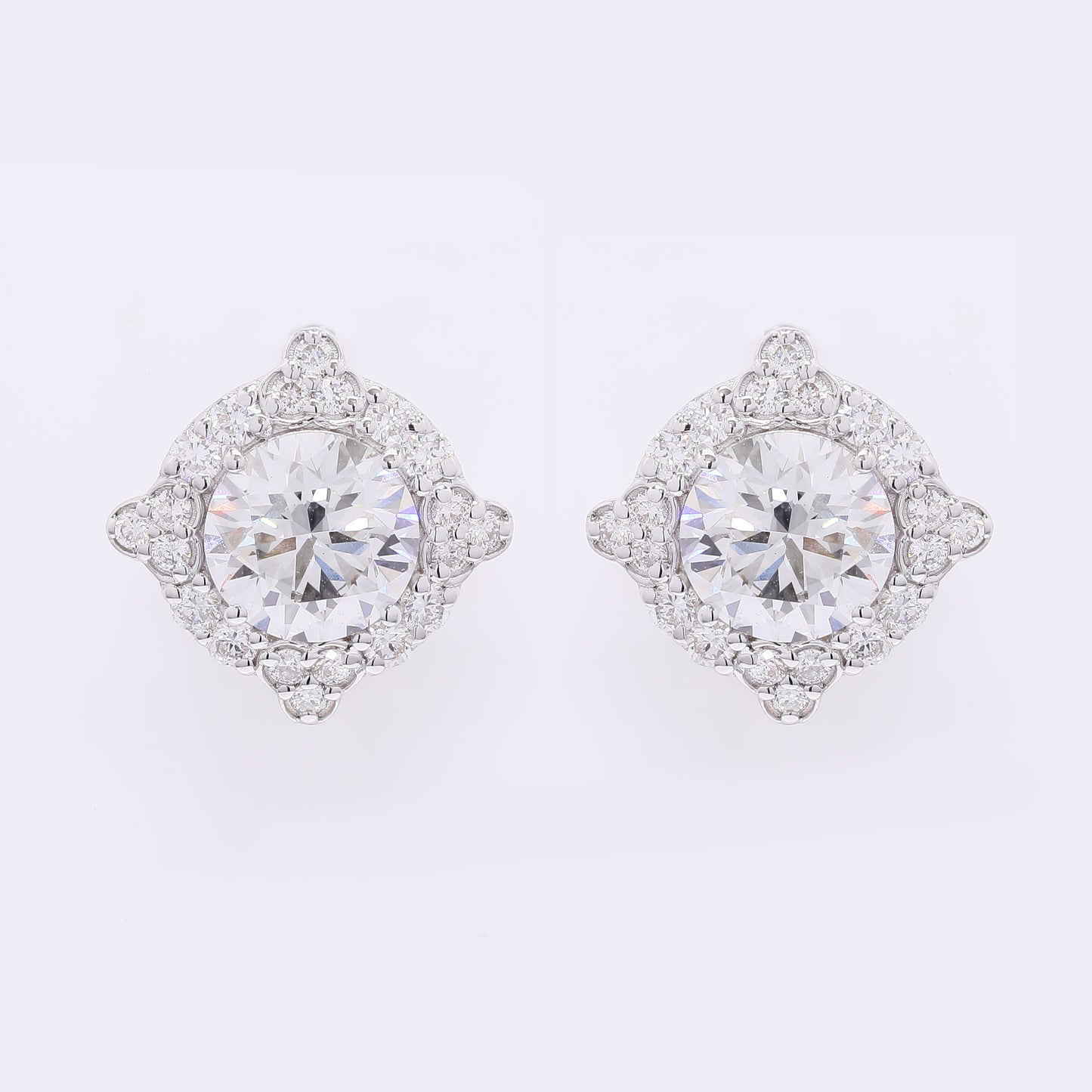 3.88 Carats Lab Grown Diamond 14K Gold Earrings