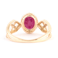 1.70 Ct Oval Mixed Cut Natural Corundum Ruby 14K Gold Ring