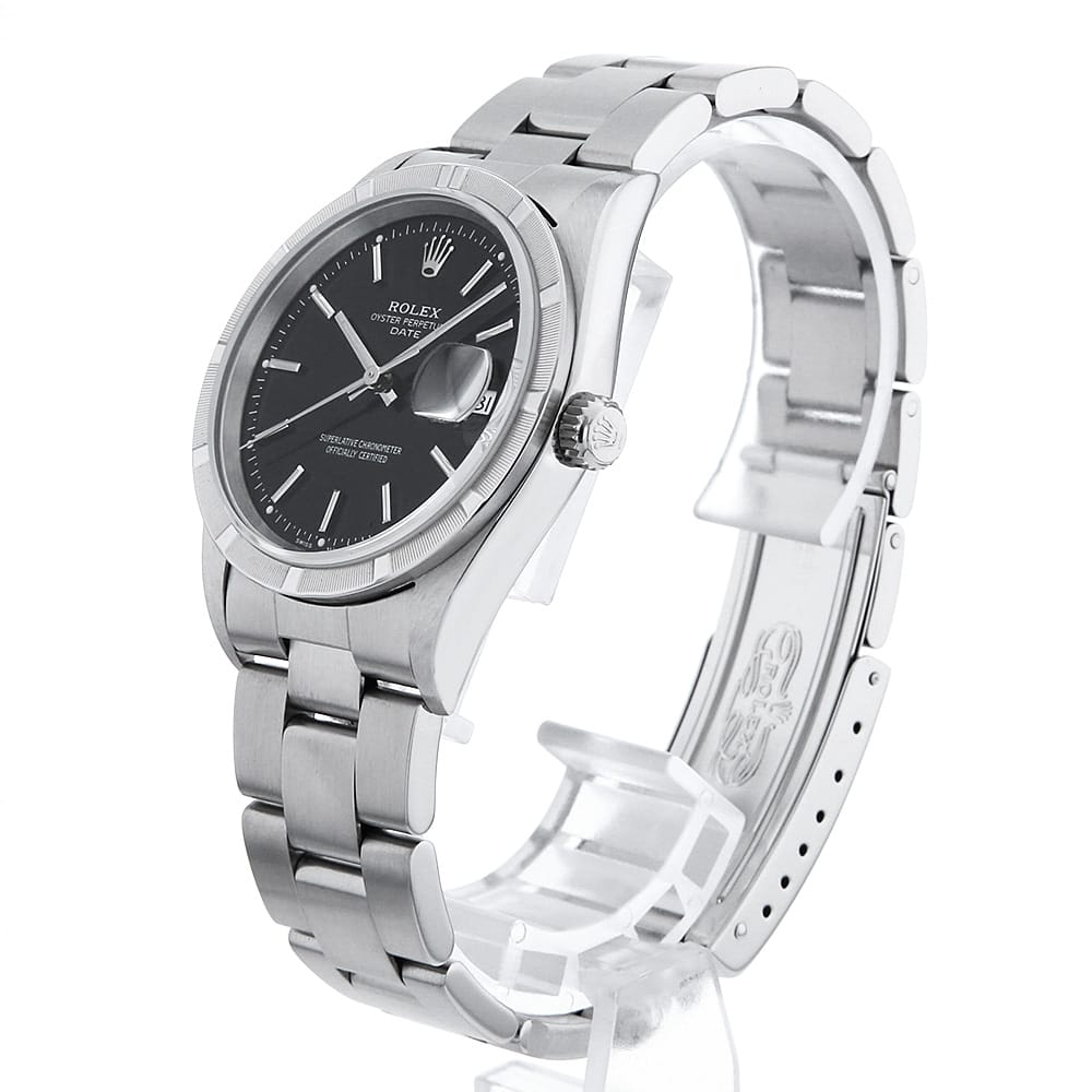 Rolex Oyster Perpetual Date 15210 Black Y-Serial Pre-Owned Men's