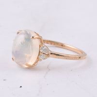 1.81 Ct Oval Cabochon Cut Natural Opal 14K Gold Ring