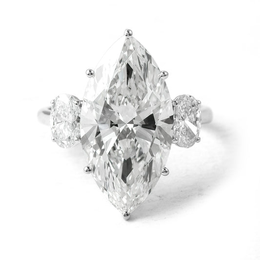7.94 Ct Marquise Brilliant Lab Grown Diamond 14K Gold Ring