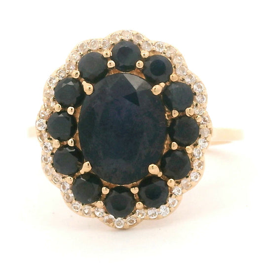 3.67 Ct Oval Sapphire 14K Gold Ring
