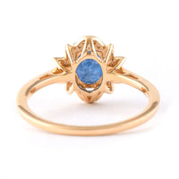 1.63 Ct Oval Mixed Cut Natural Sapphire 14K Gold Ring