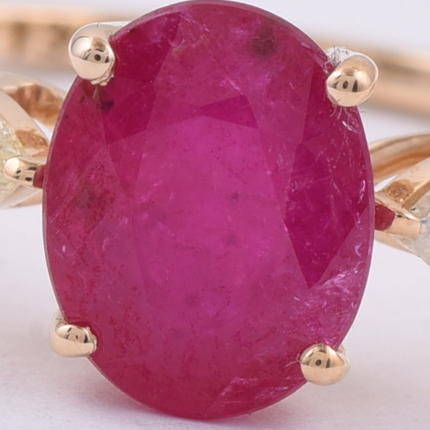 1.99 Ct Oval Natural Ruby 14K Gold Ring