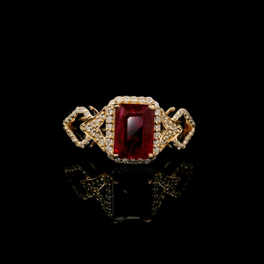 1.99 Ct Emerald Cut Lab Grown Ruby 14K Gold Ring
