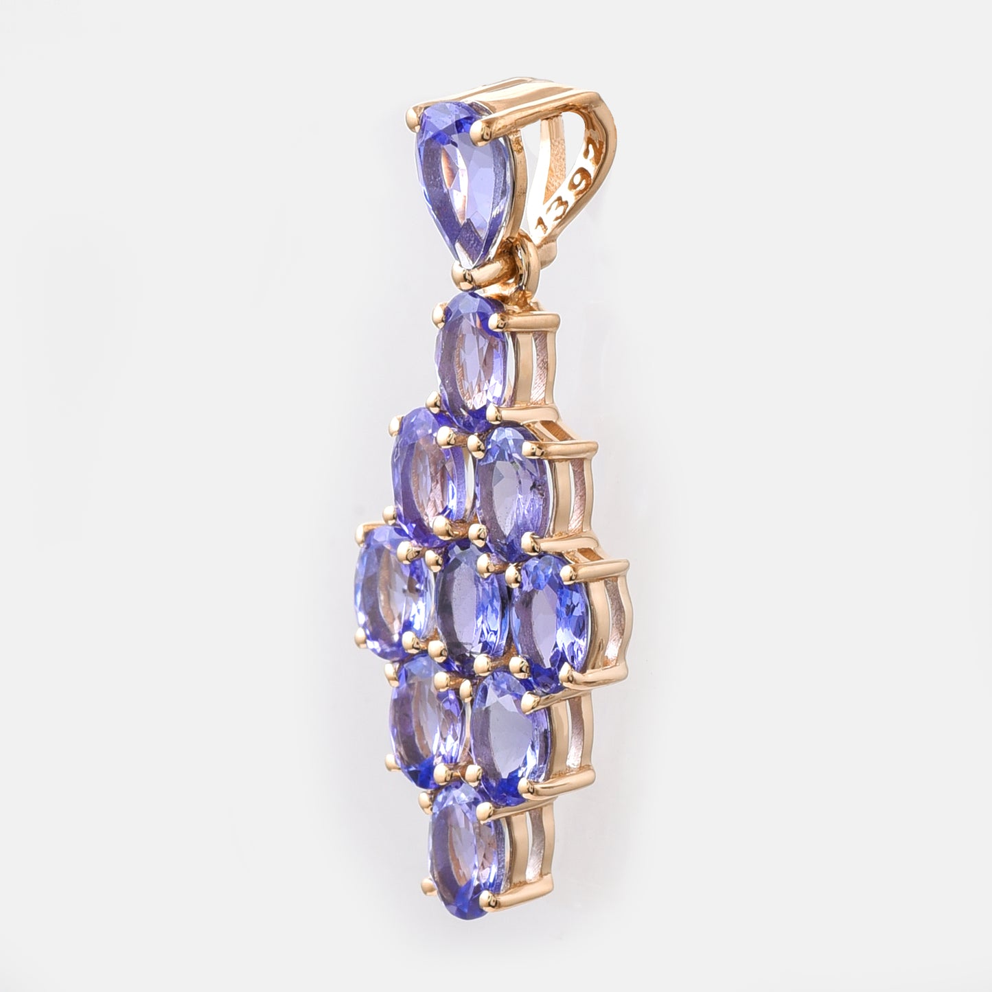 1.70 Ct Pear, Oval Tanzanite 14K Gold Pendant