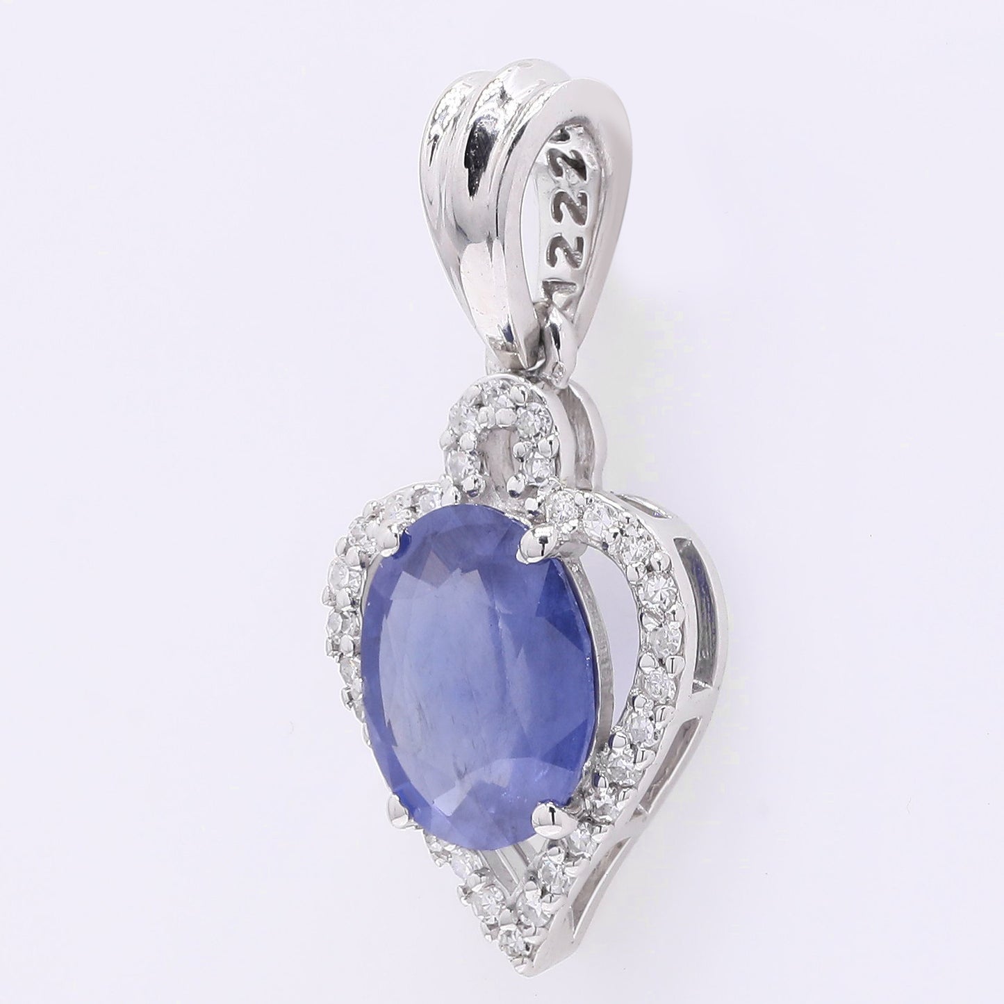 1.40 Ct Oval Mixed Cut Natural Sapphire 950 Platinum Pendant