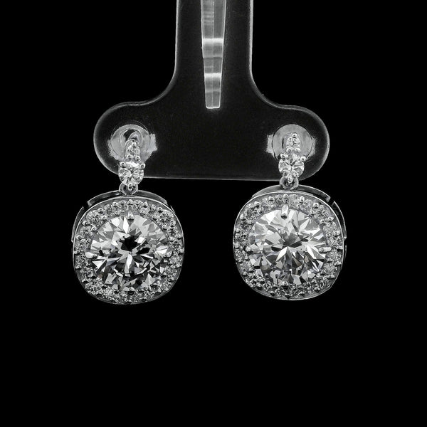 4.69 Ct Round Lab Grown Diamond 14K Gold Earrings